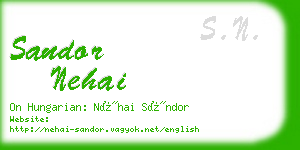 sandor nehai business card